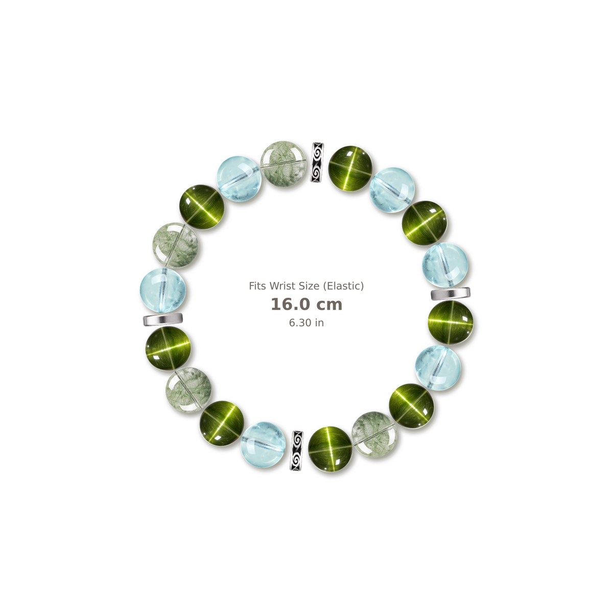Becoming Bracelet mixed crystal bracelet design — alternating beads with evenly spaced accents and reference-style soft shadow