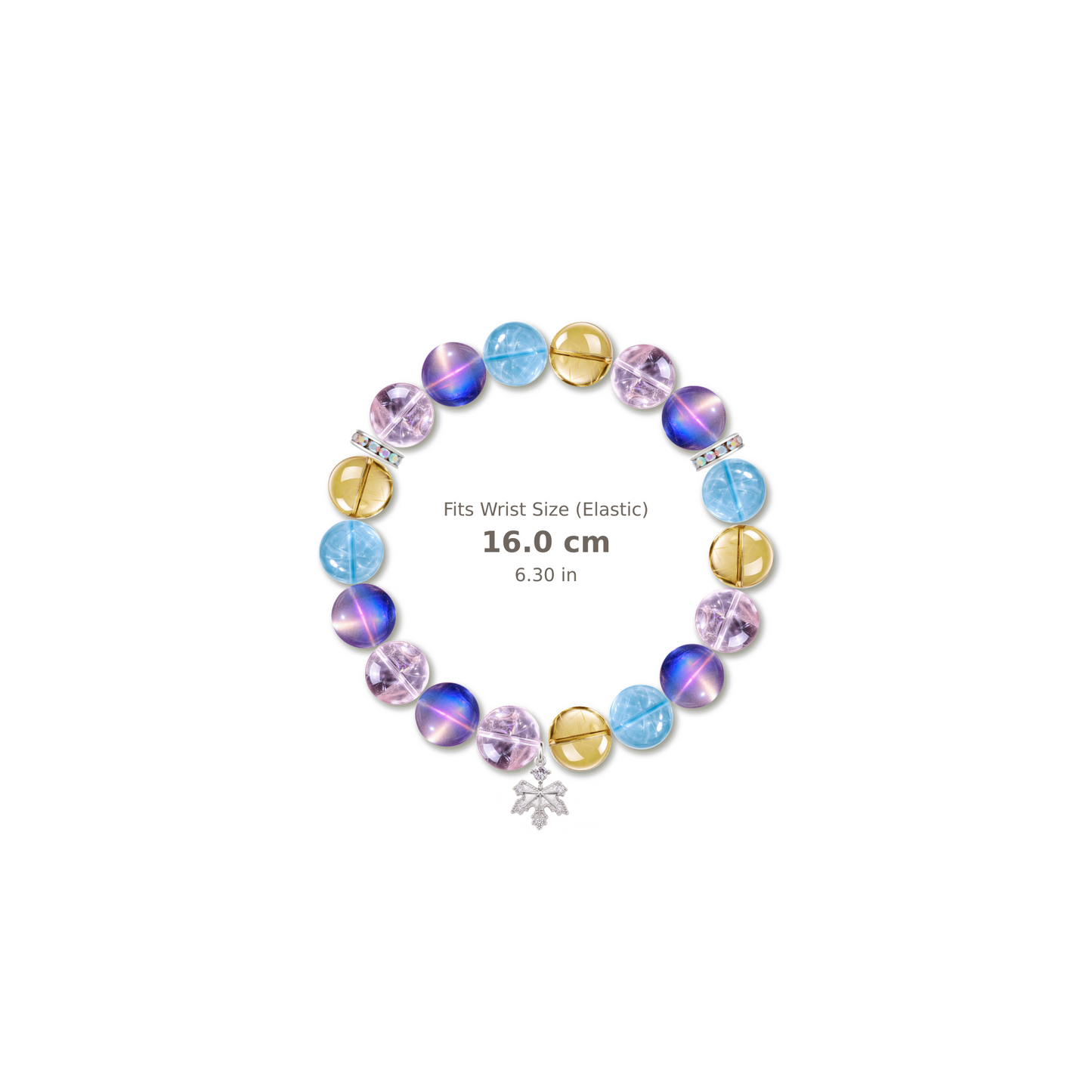 Best Friend Bracelet mixed crystal bracelet design — alternating beads with evenly spaced accents and reference-style soft shadow