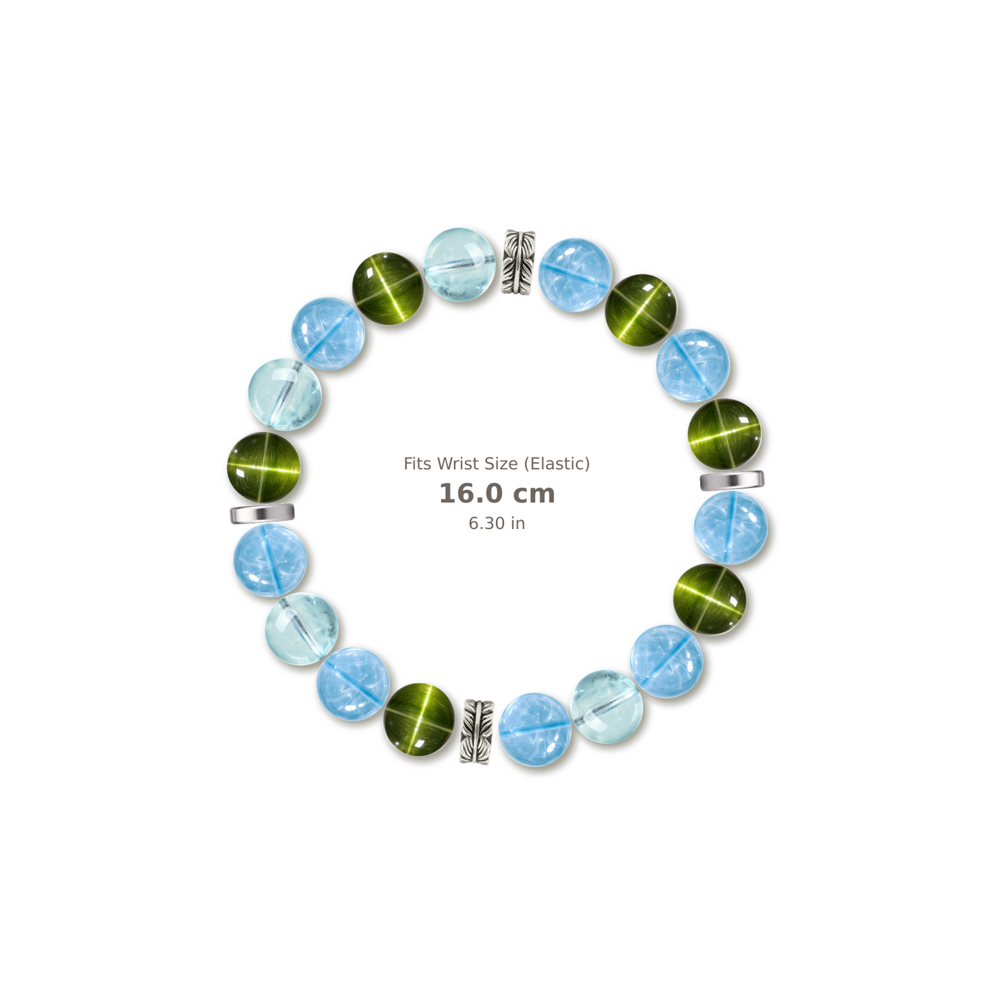 Blue Dialogue Bracelet mixed crystal bracelet design — alternating beads with evenly spaced accents and reference-style soft shadow