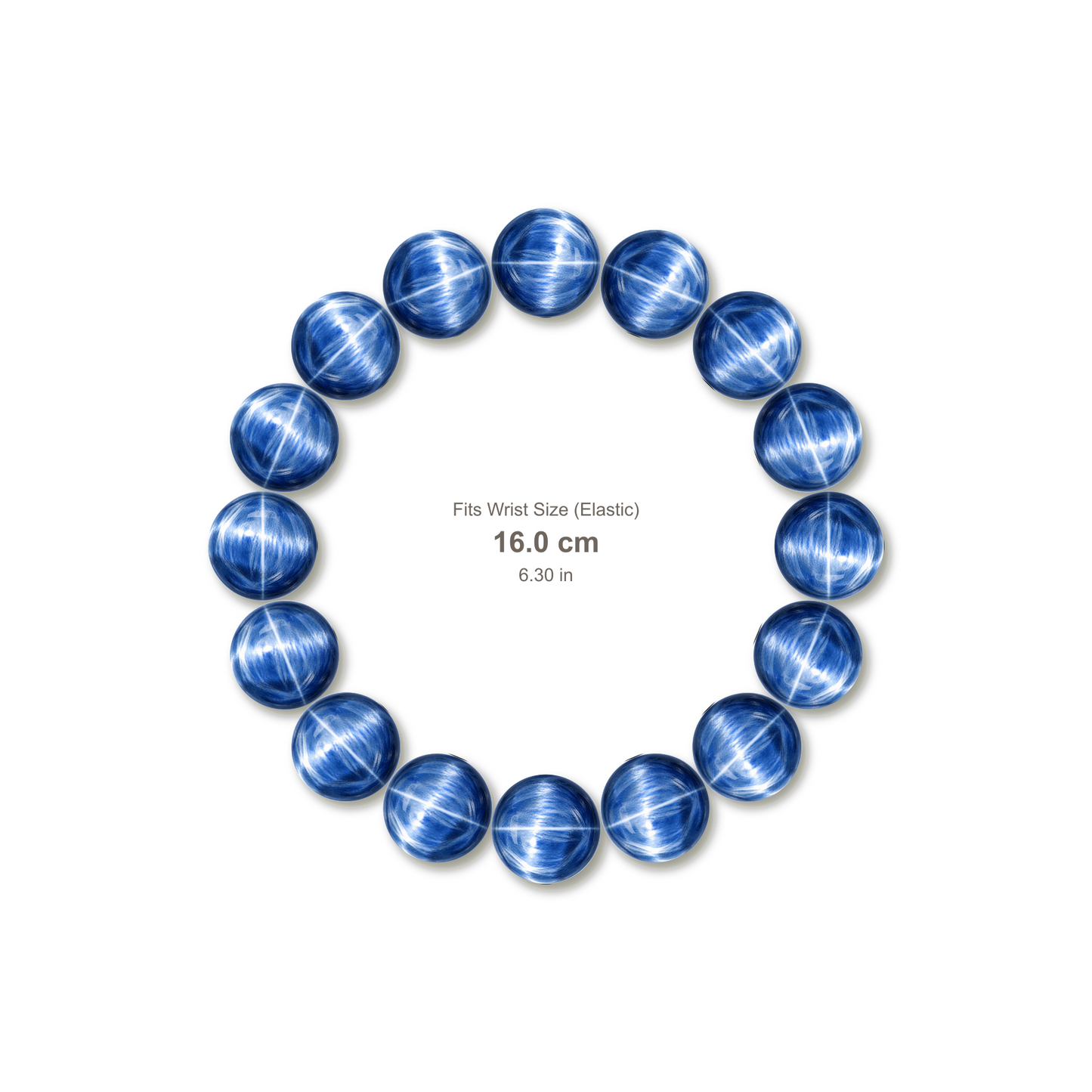 Cat's Eye Kyanite Bracelet bracelet design — contact spacing 10mm, reference-style soft shadow, no string v9