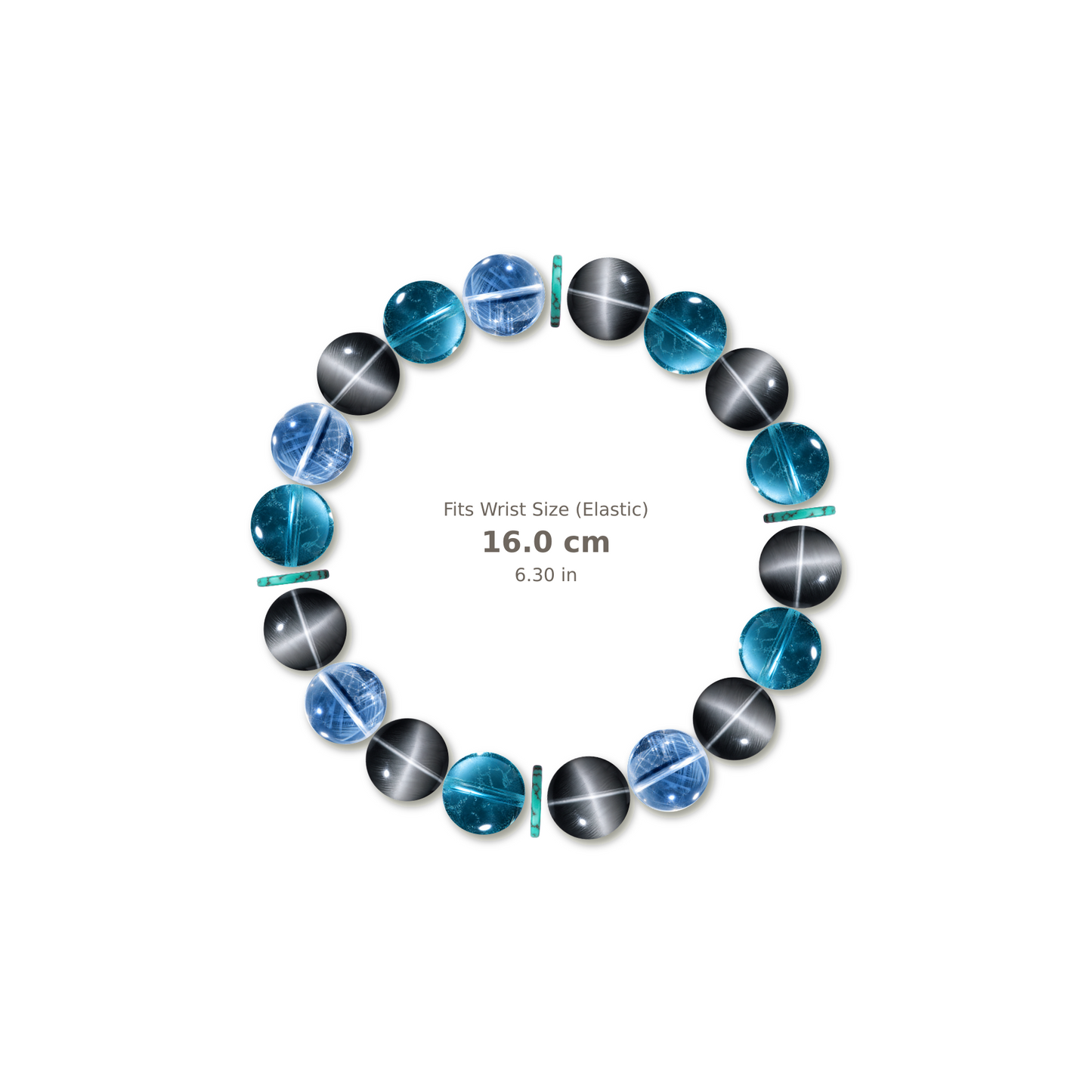 Clear Message Bracelet mixed crystal bracelet design — alternating beads with evenly spaced accents and reference-style soft shadow