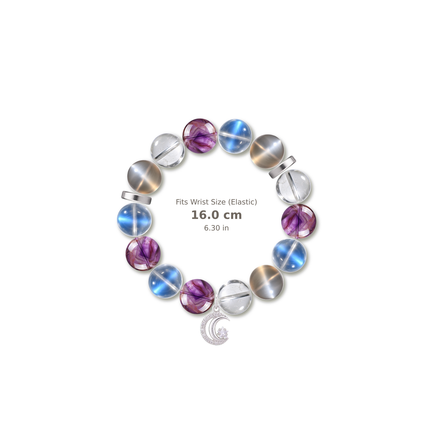 Cosmic Contrast Bracelet mixed crystal bracelet design — alternating beads with evenly spaced accents and reference-style soft shadow