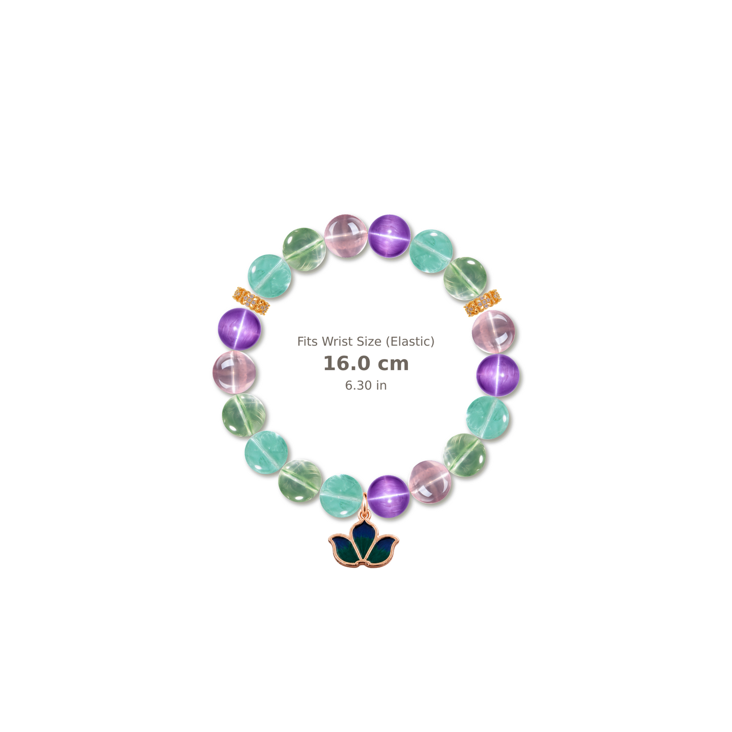 Garden Party Bracelet mixed crystal bracelet design — alternating beads with evenly spaced accents and reference-style soft shadow