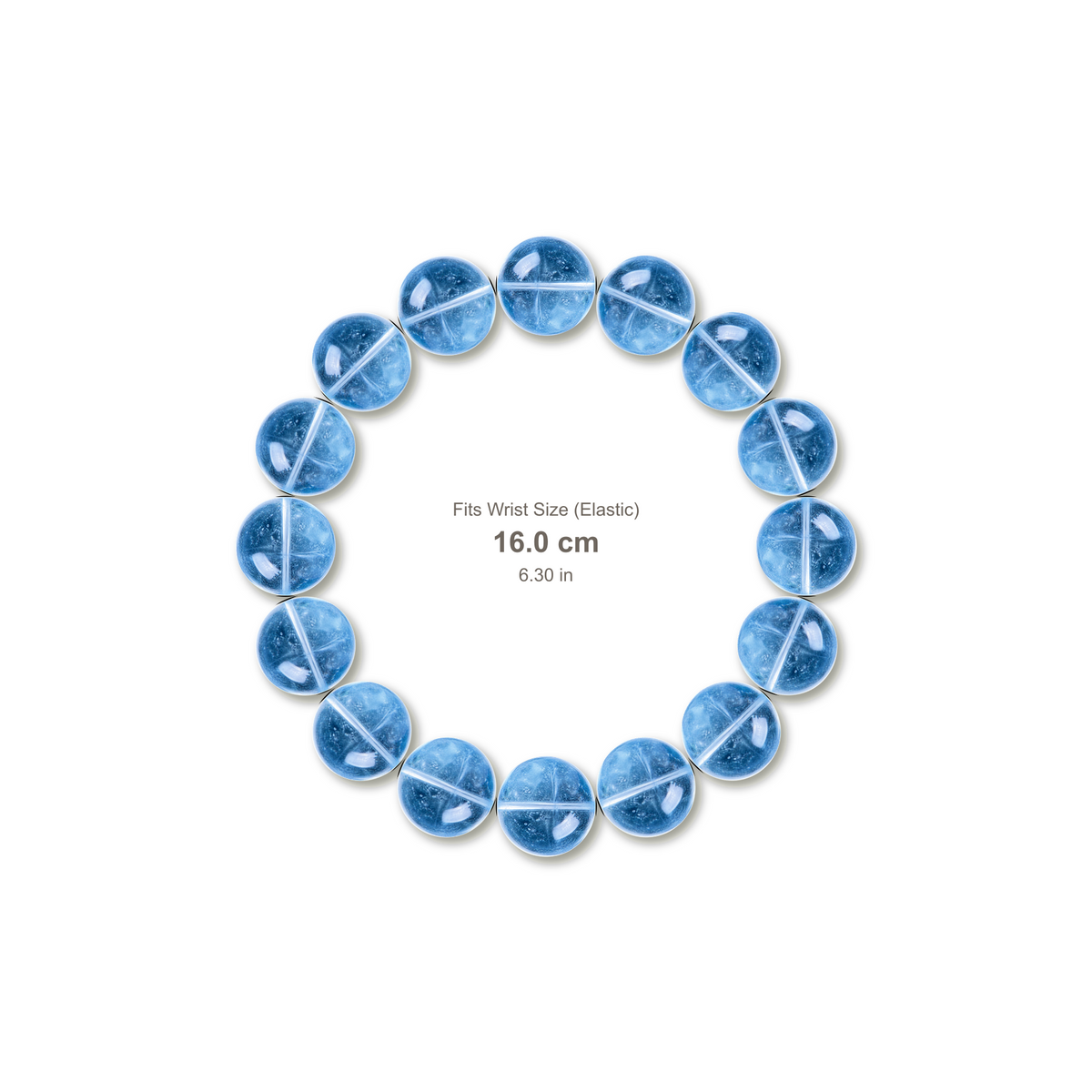 Glacier Aquamarine Bracelet bracelet design — contact spacing 8mm, reference-style soft shadow, no string v9