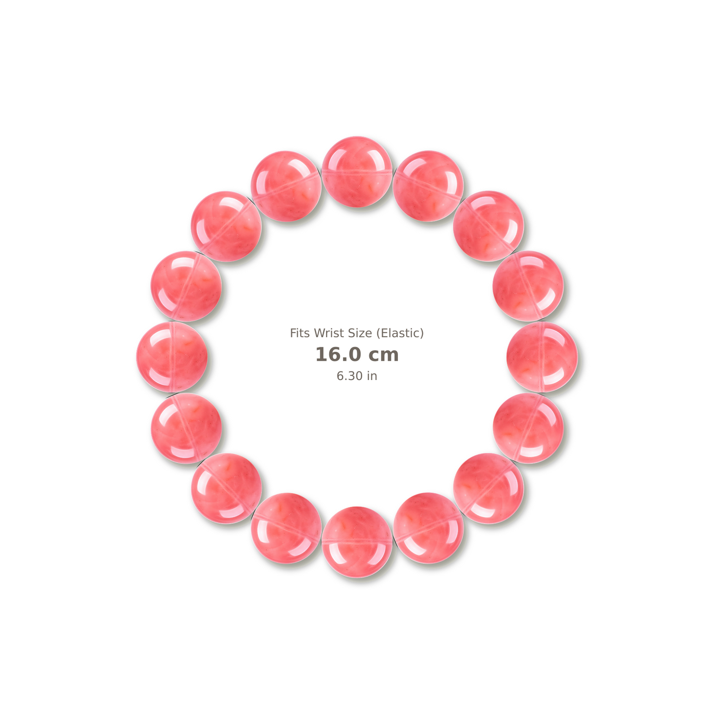 Guava Garnet Bracelet bracelet design — contact spacing 10mm, reference-style soft shadow, no string v9