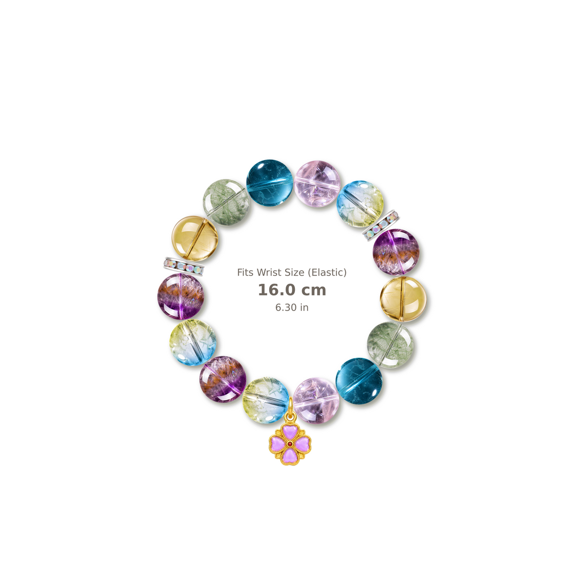 Lucky Colorwheel Bracelet mixed crystal bracelet design — alternating beads with evenly spaced accents and reference-style soft shadow
