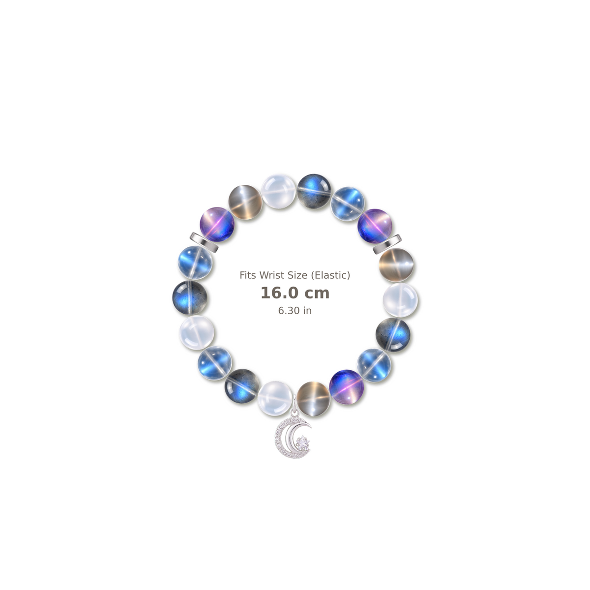 Moonlit Gradient Bracelet mixed crystal bracelet design — alternating beads with evenly spaced accents and reference-style soft shadow