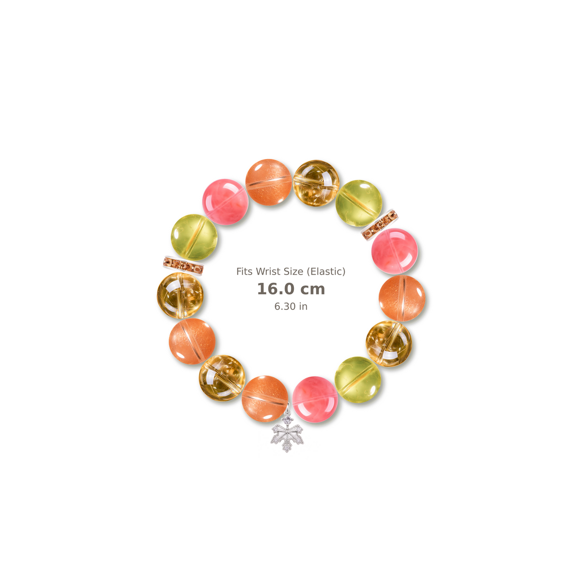 Peach Gold Dream Bracelet mixed crystal bracelet design — alternating beads with evenly spaced accents and reference-style soft shadow