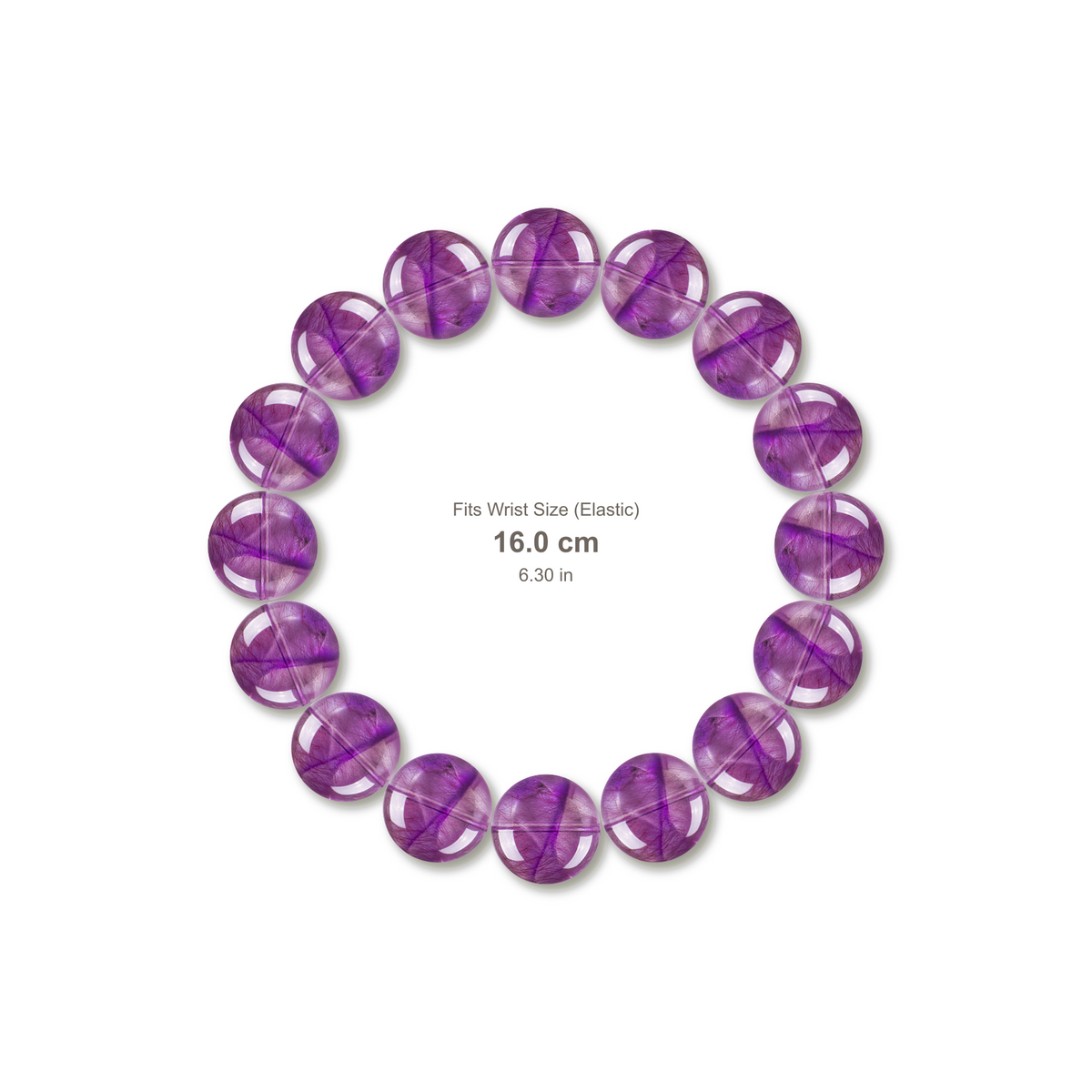 Pink Purple Super Seven Bracelet bracelet design — contact spacing 10mm, reference-style soft shadow, no string v9