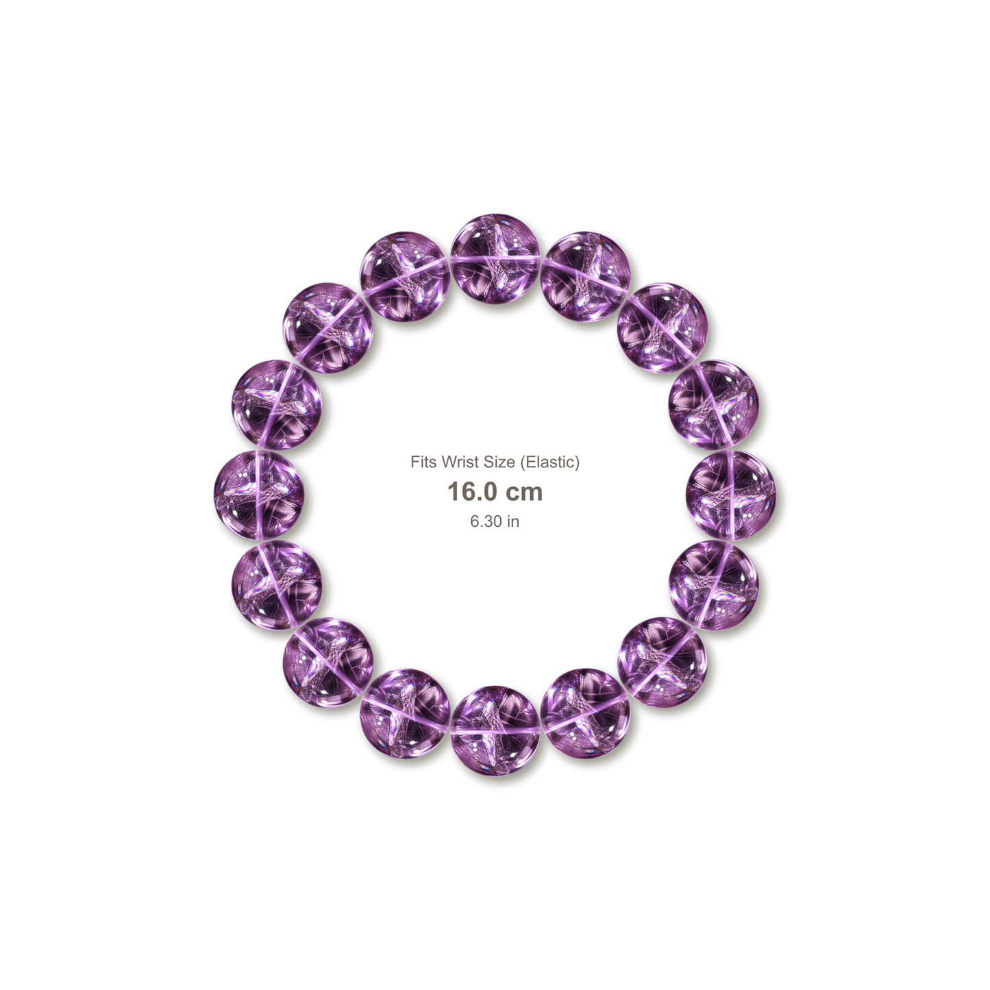 Purple Azeztulite Bracelet bracelet design — contact spacing 8mm, reference-style soft shadow, no string v9