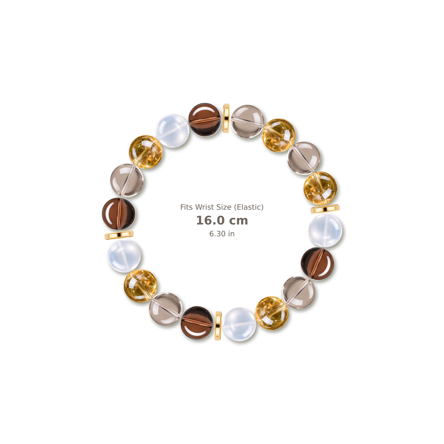 Quiet Luxury Bracelet mixed crystal bracelet design — alternating beads with evenly spaced accents and reference-style soft shadow