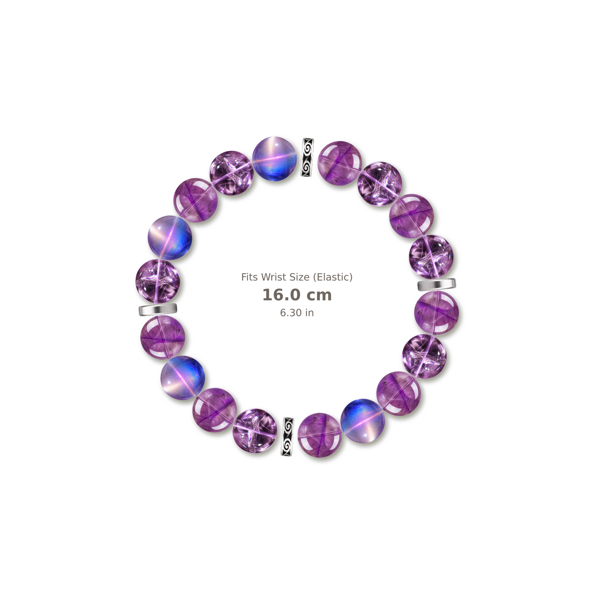 Reborn Glow Bracelet mixed crystal bracelet design — alternating beads with evenly spaced accents and reference-style soft shadow
