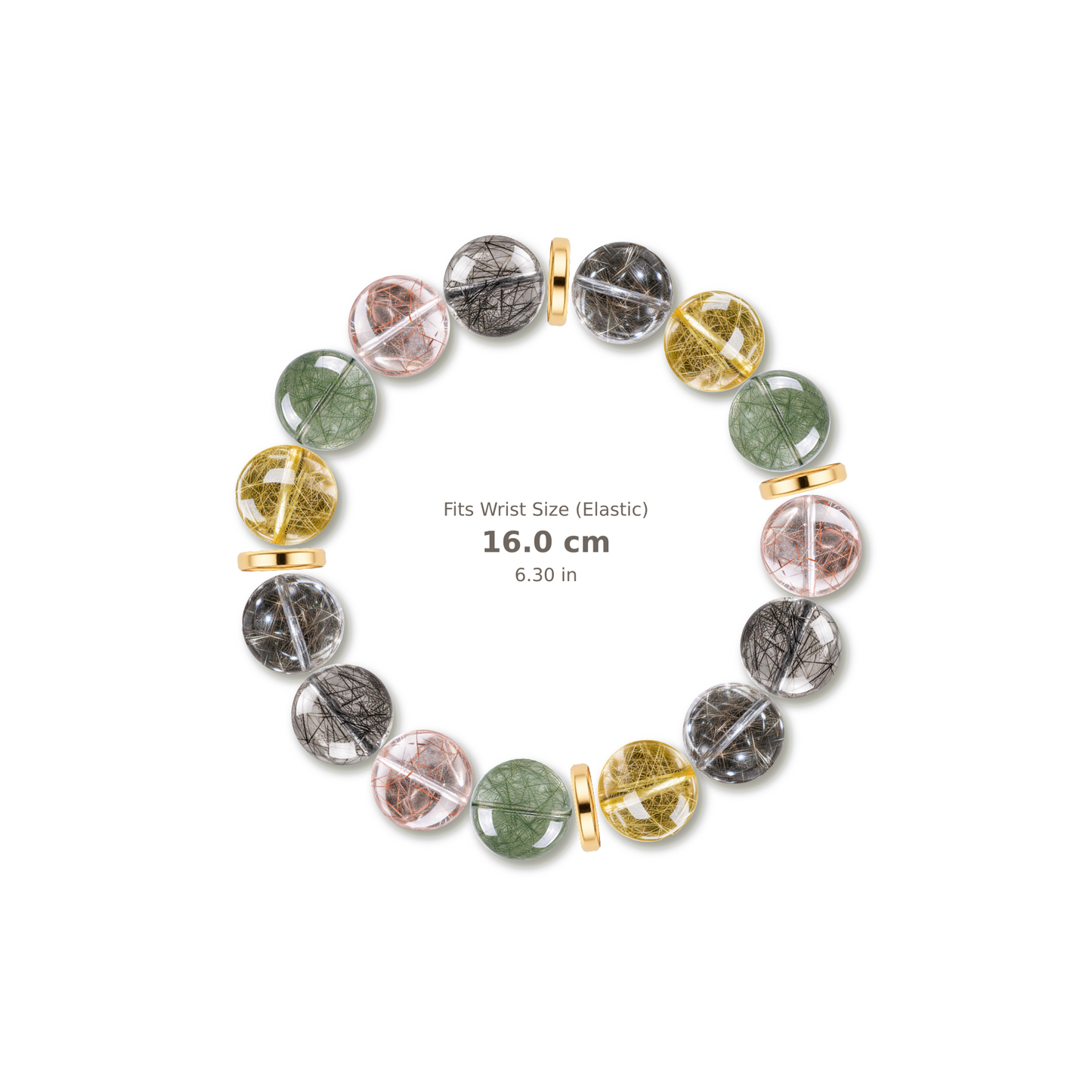 Rutilated Spectrum Bracelet mixed crystal bracelet design — alternating beads with evenly spaced accents and reference-style soft shadow