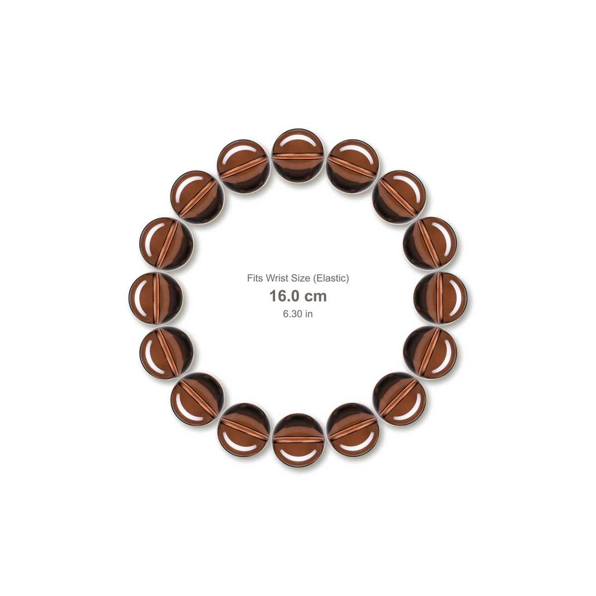 Smoky Quartz Bracelet bracelet design — contact spacing 8mm, reference-style soft shadow, no string v9
