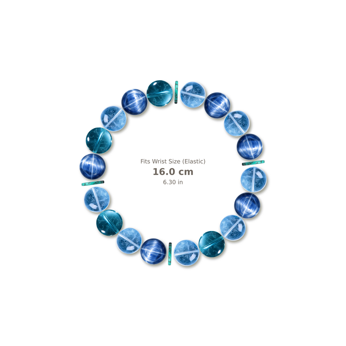 True Voice Bracelet mixed crystal bracelet design — alternating beads with evenly spaced accents and reference-style soft shadow