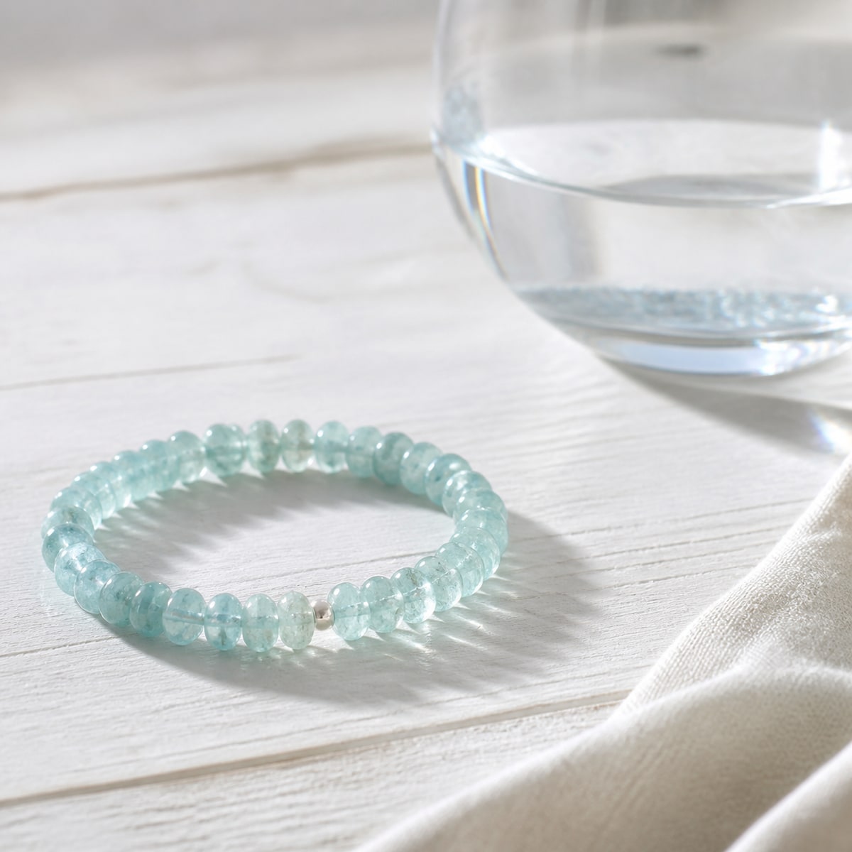 Aquamarine crystal bracelet collection
