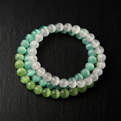 Fresh Harmony Cat’s Eye Three-Bracelet Set