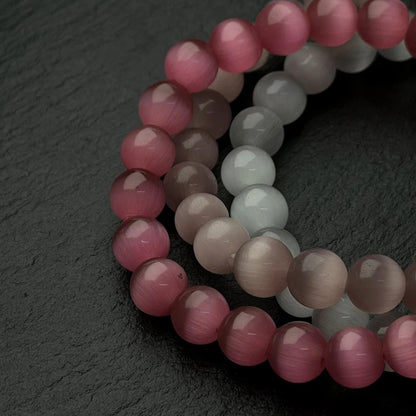 Blush Harmony Cat’s Eye Three-Bracelet Set