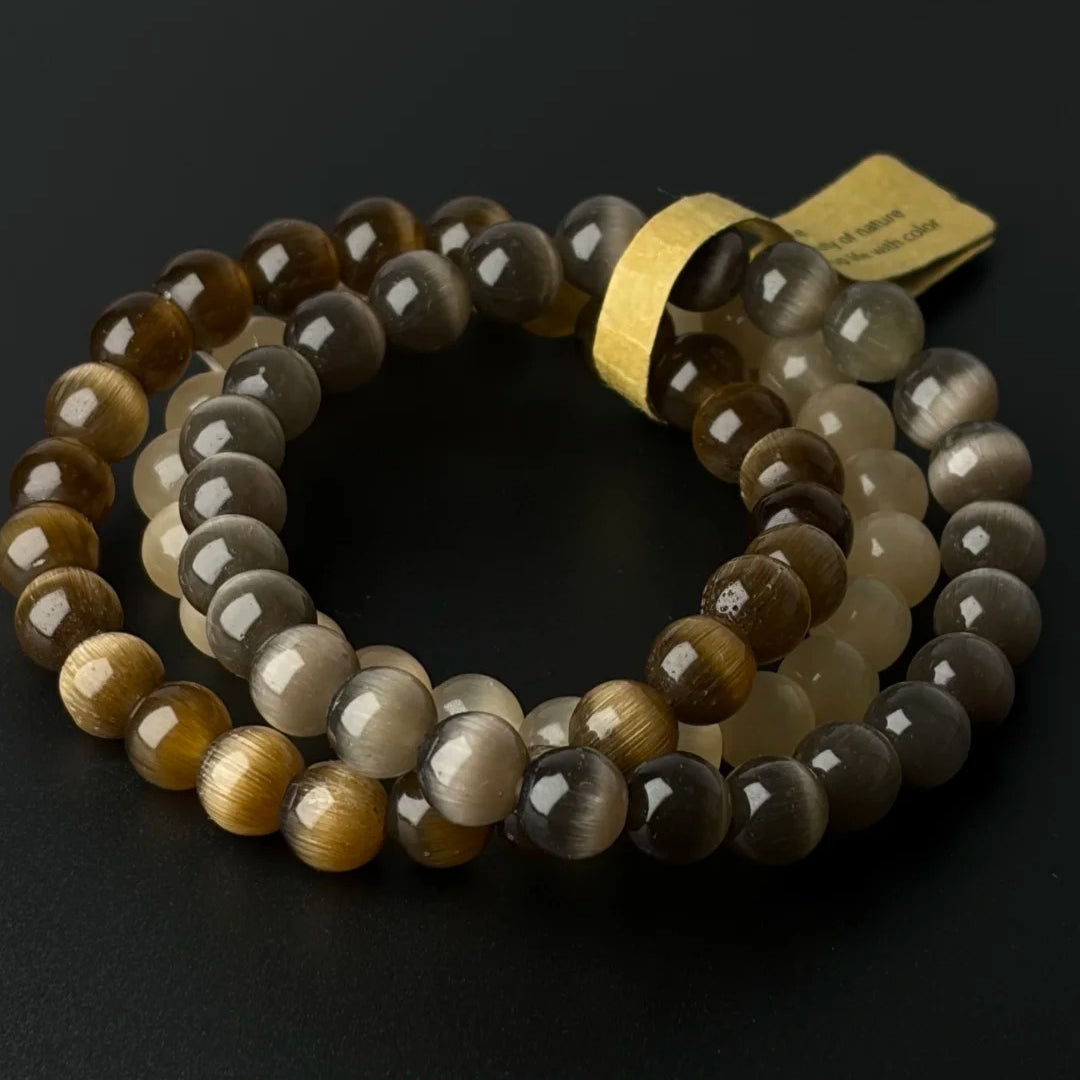 Earthlight Cat’s Eye Three Bracelet Set