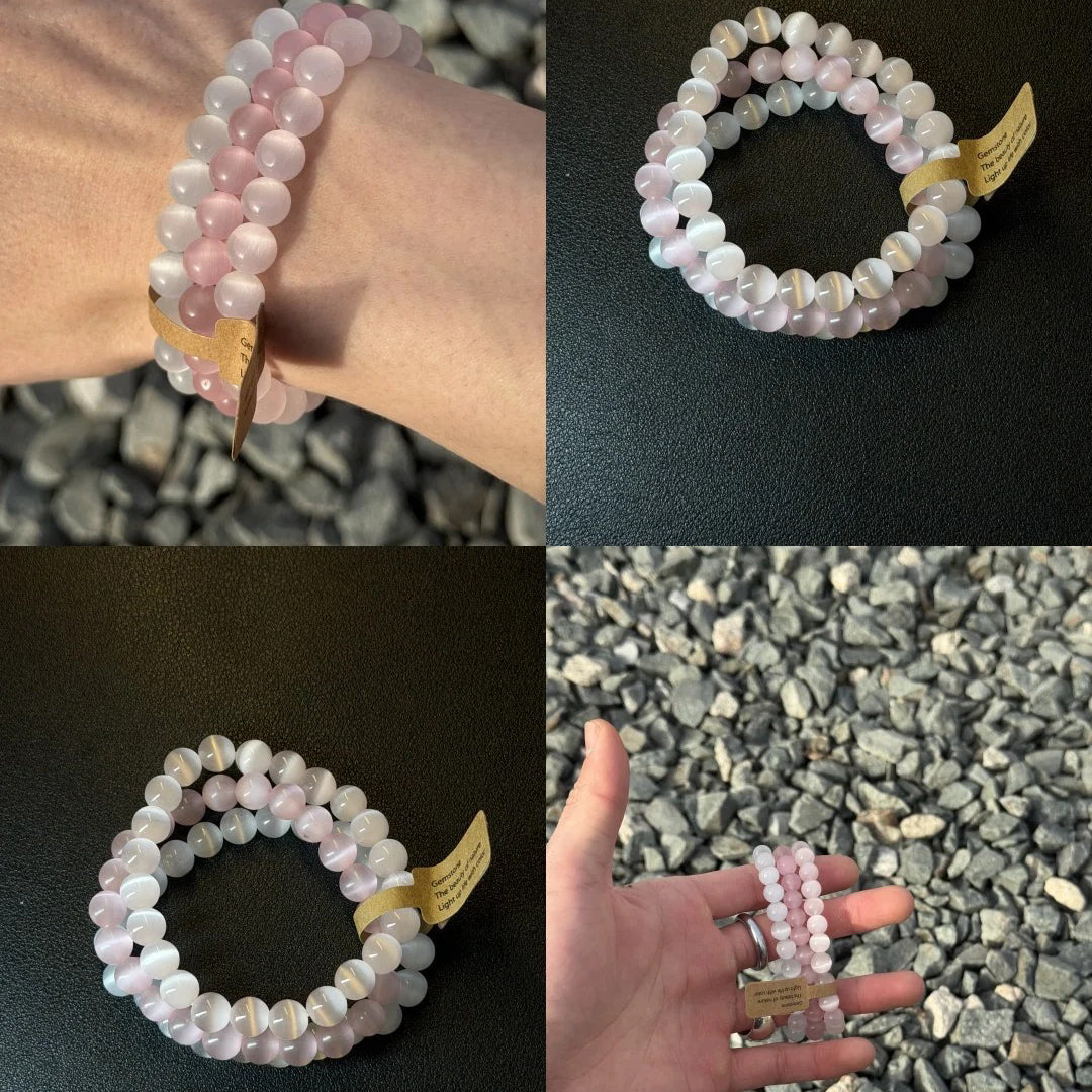 Soft Glow Cat’s Eye Three-Bracelet Set