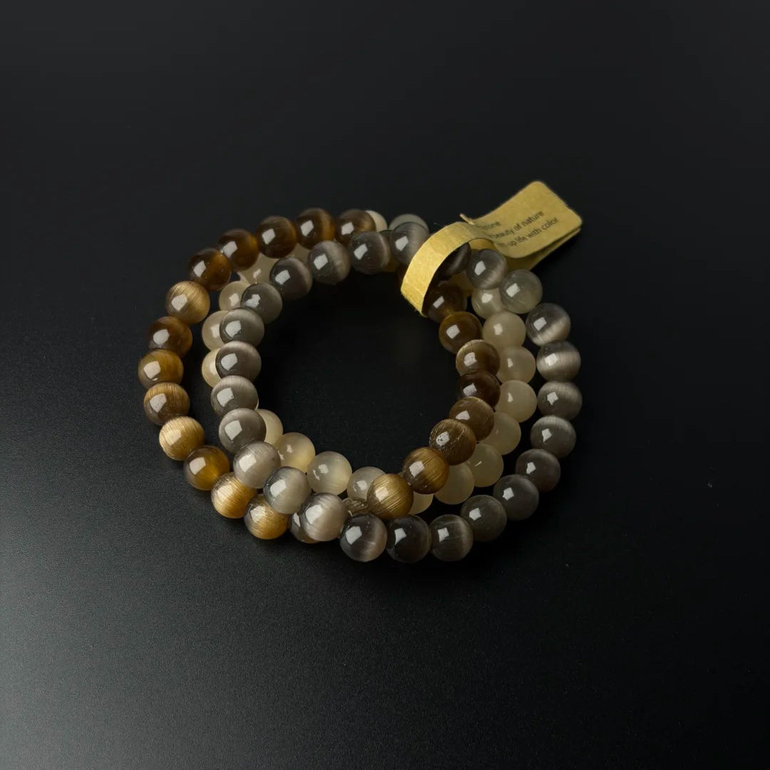 Earthlight Cat’s Eye Three Bracelet Set