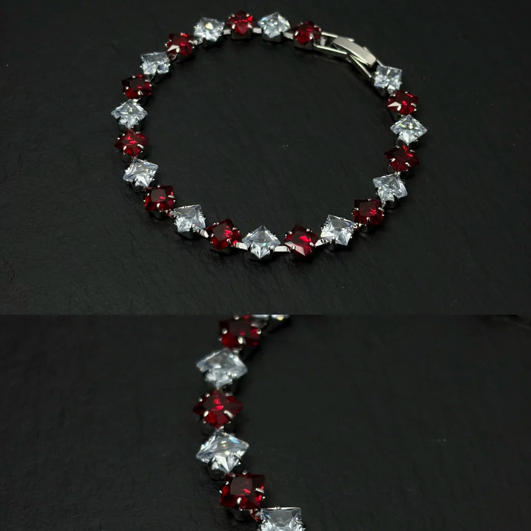 Alternating Color Cubic Zirconia Bracelet