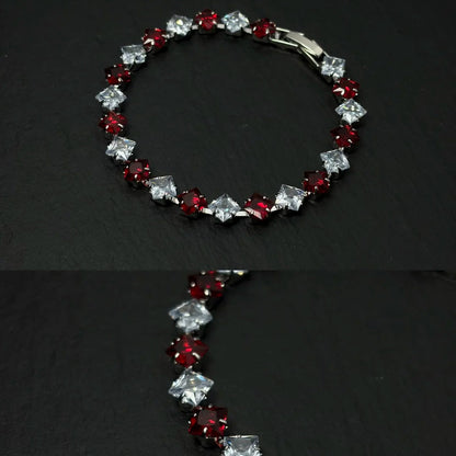 Alternating Color Cubic Zirconia Bracelet