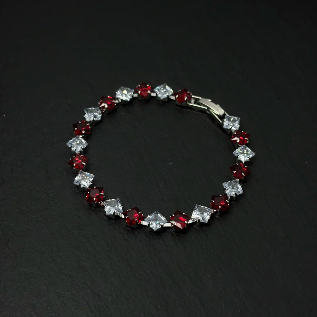 Alternating Color Cubic Zirconia Bracelet