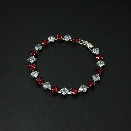 Alternating Color Cubic Zirconia Bracelet
