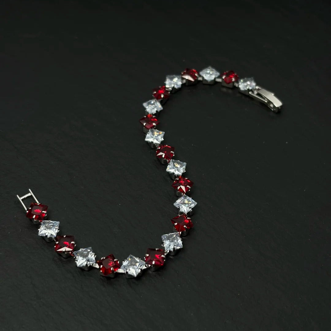 Alternating Color Cubic Zirconia Bracelet