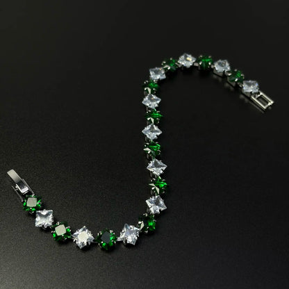 Alternating Color Cubic Zirconia Bracelet