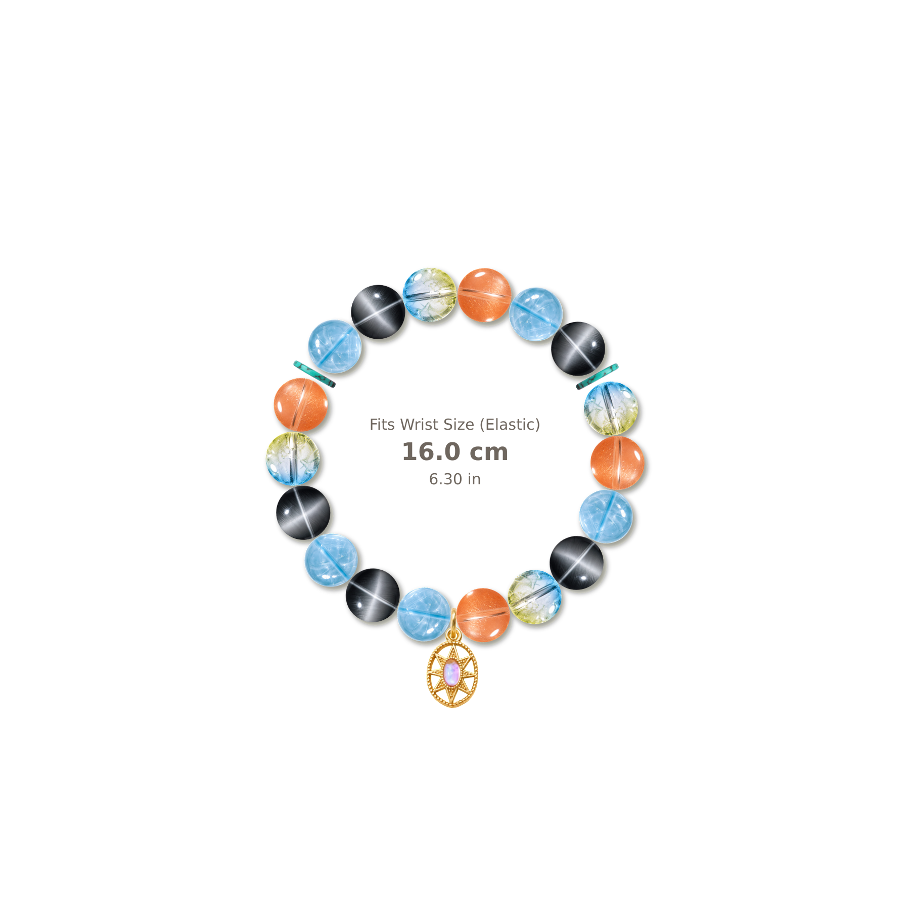 Adventure Together Bracelet mixed crystal bracelet design — alternating beads with evenly spaced accents and reference-style soft shadow