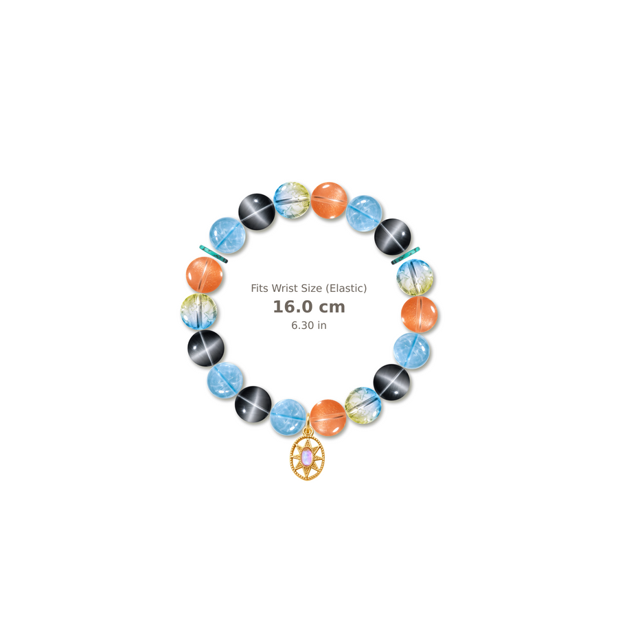 Adventure Together Bracelet mixed crystal bracelet design — alternating beads with evenly spaced accents and reference-style soft shadow