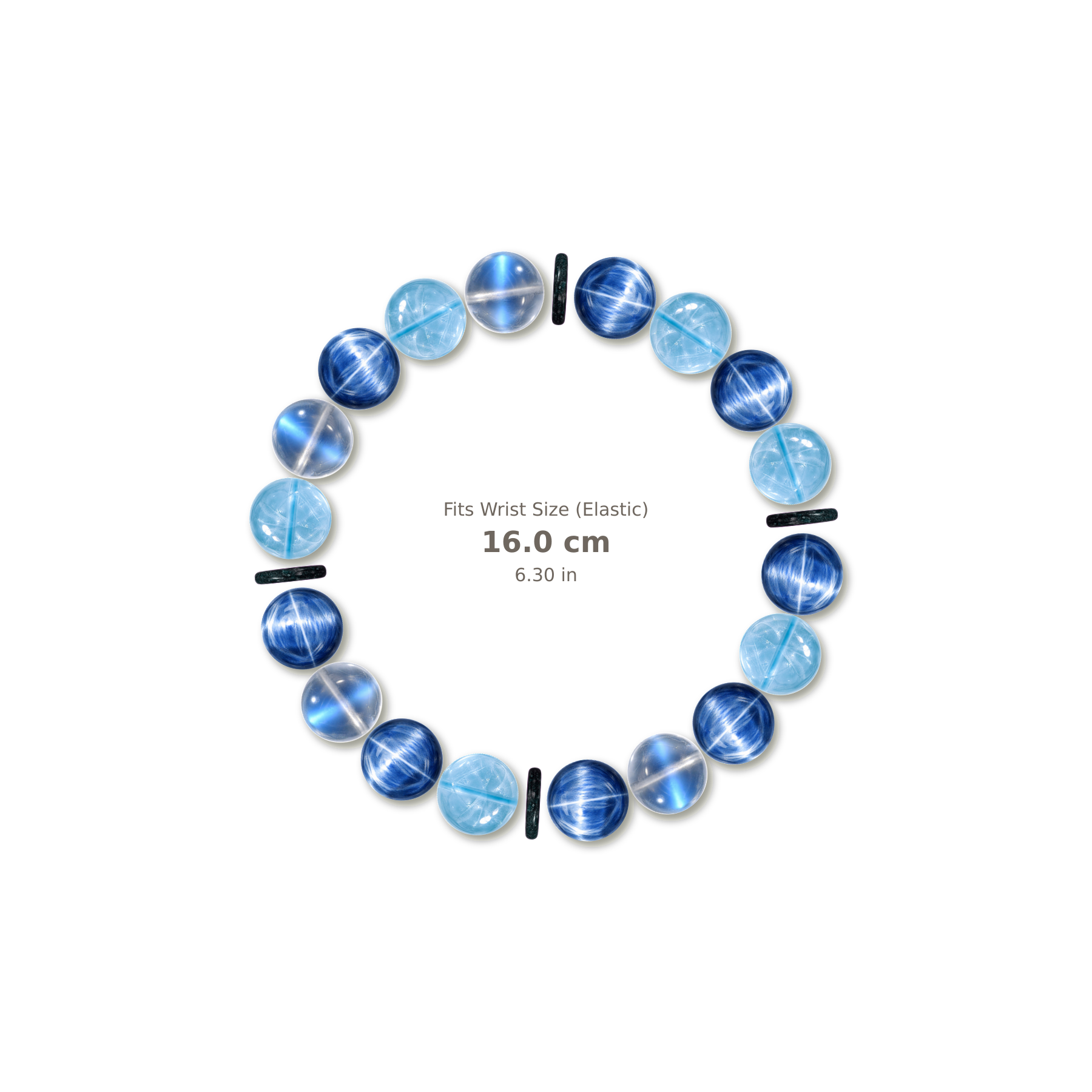 Aqua Connection Bracelet mixed crystal bracelet design — alternating beads with evenly spaced accents and reference-style soft shadow