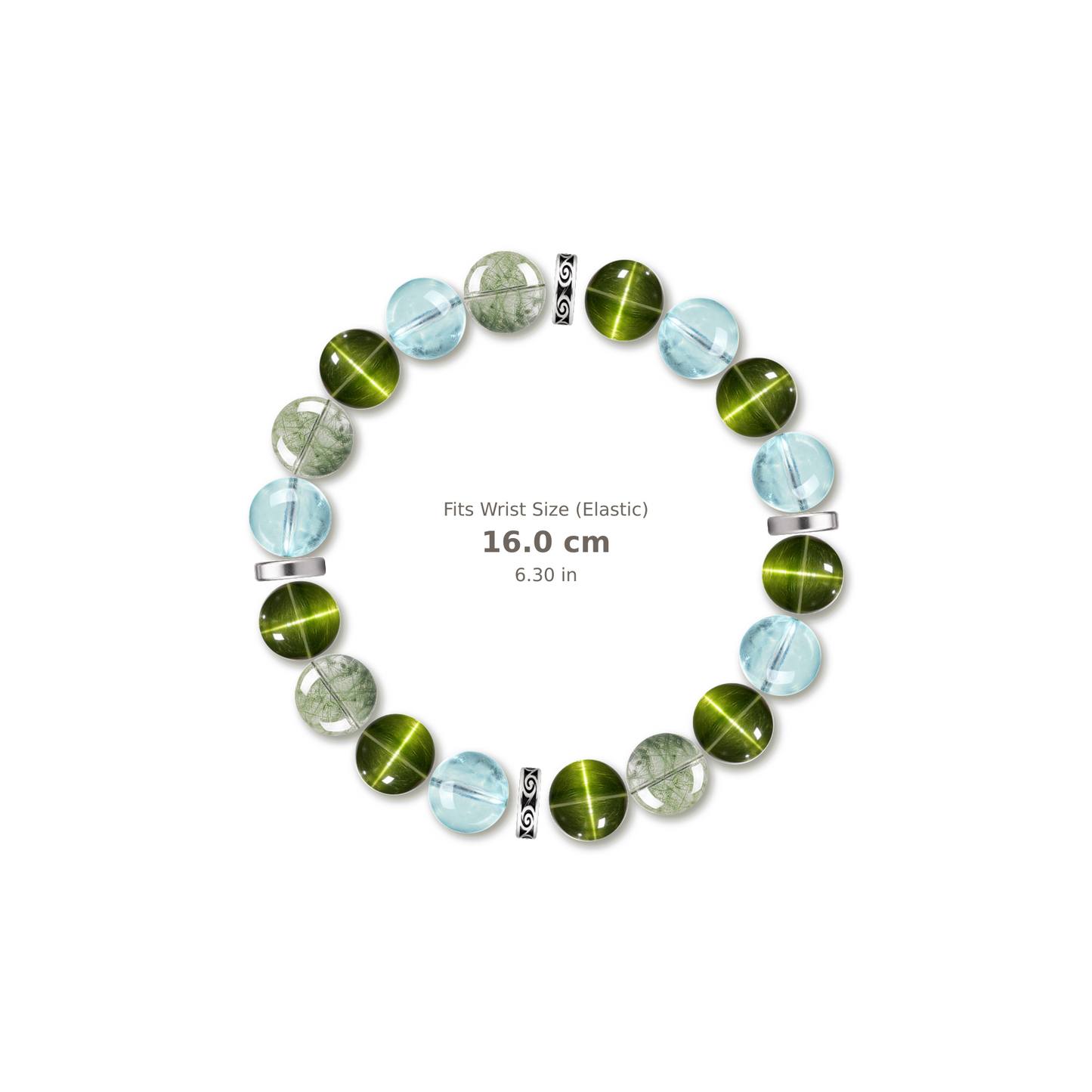Becoming Bracelet mixed crystal bracelet design — alternating beads with evenly spaced accents and reference-style soft shadow