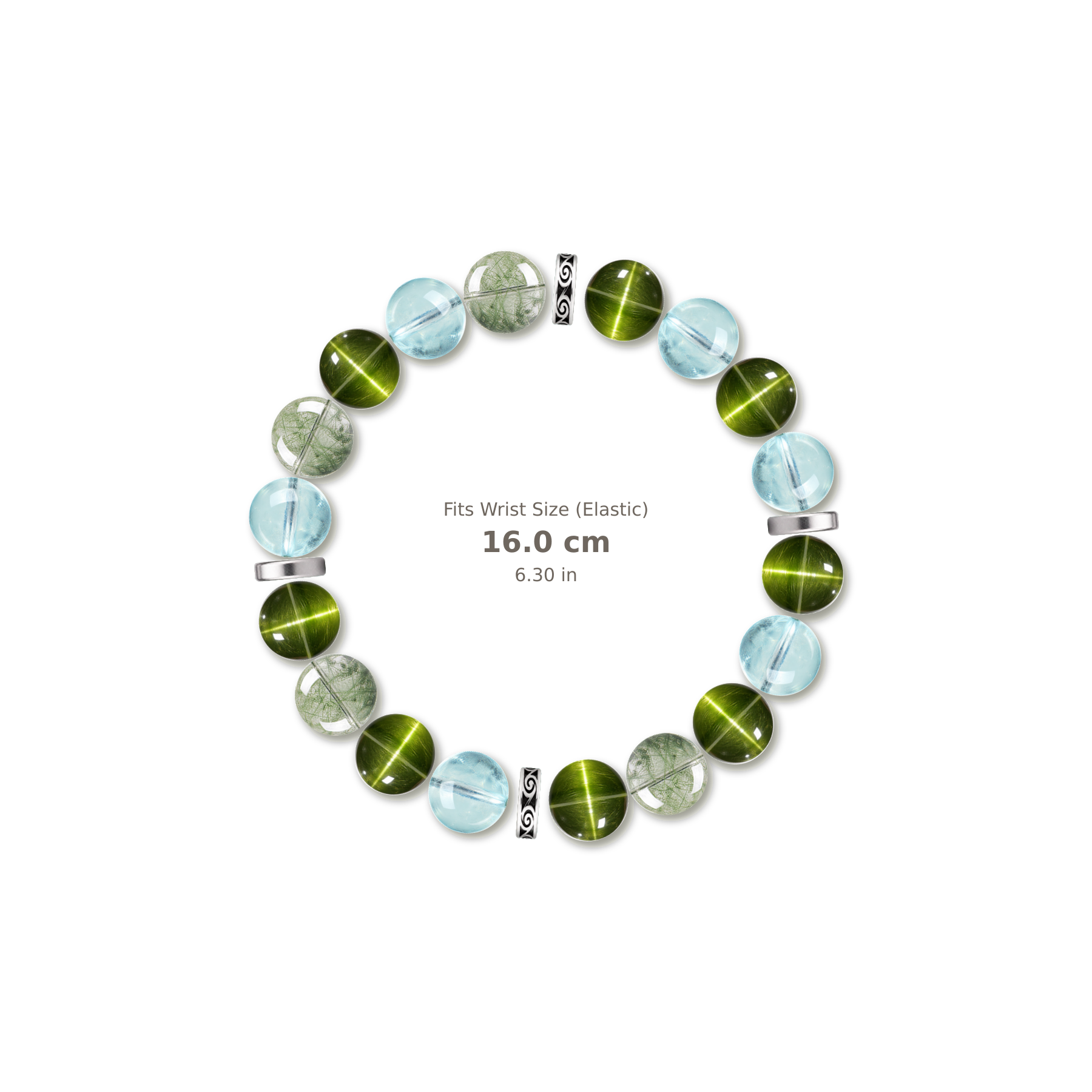 Becoming Bracelet mixed crystal bracelet design — alternating beads with evenly spaced accents and reference-style soft shadow