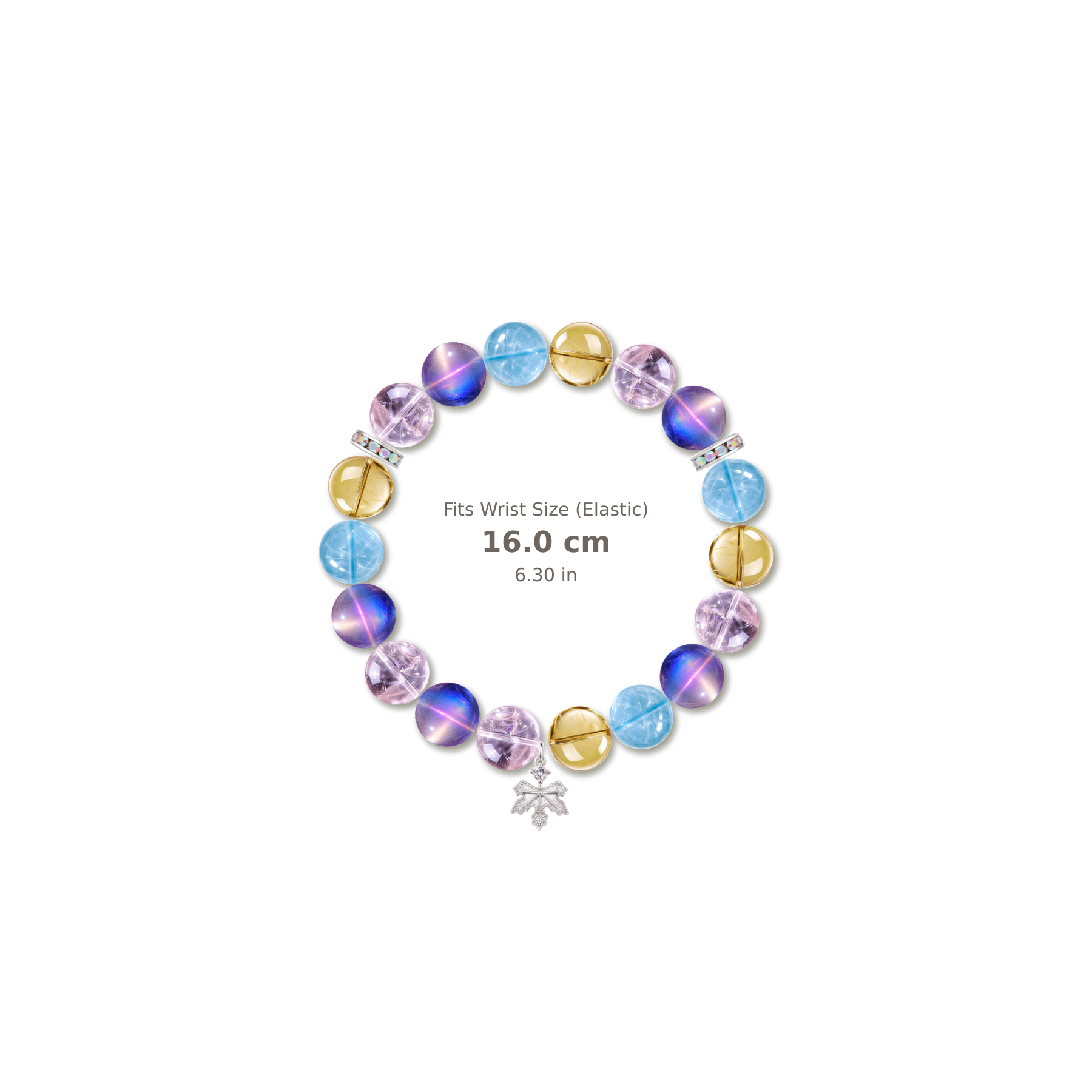 Best Friend Bracelet mixed crystal bracelet design — alternating beads with evenly spaced accents and reference-style soft shadow