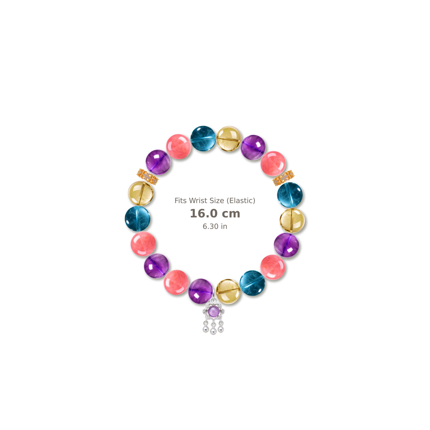 Birthday Bloom Bracelet mixed crystal bracelet design — alternating beads with evenly spaced accents and reference-style soft shadow