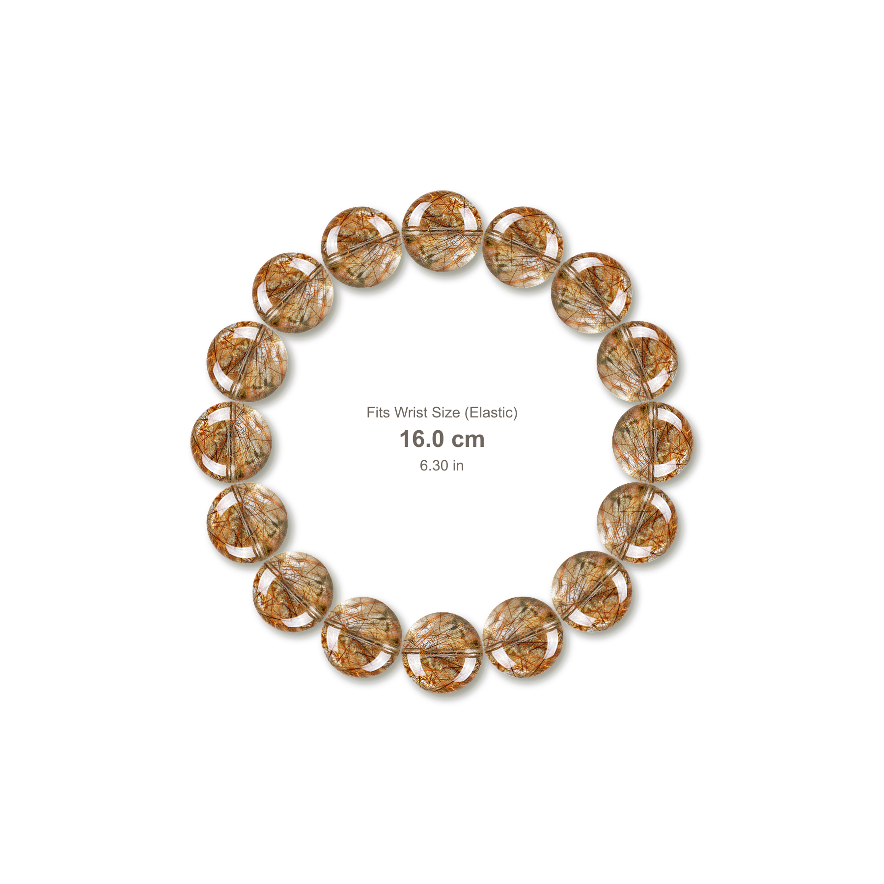 Black Gold Super Seven Bracelet bracelet design — contact spacing 8mm, reference-style soft shadow, no string v9