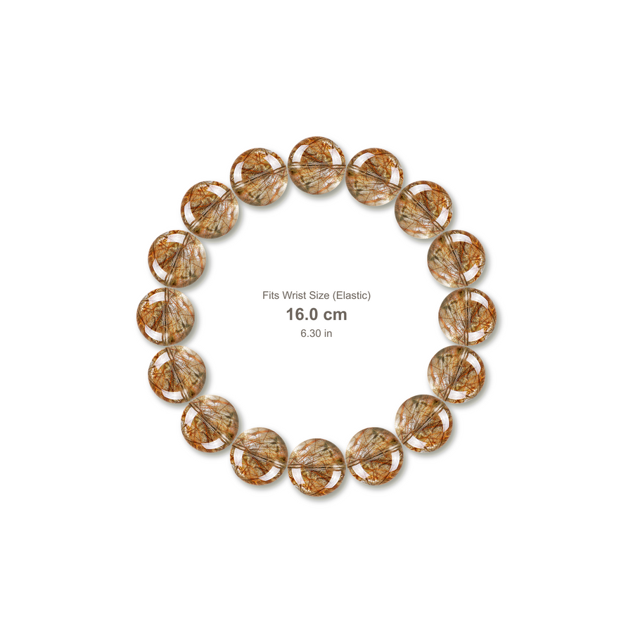 Black Gold Super Seven Bracelet bracelet design — contact spacing 8mm, reference-style soft shadow, no string v9