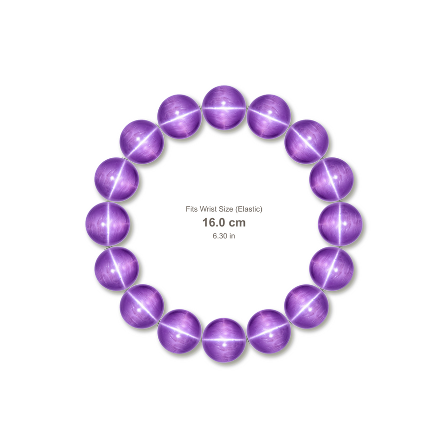 Cat's Eye Kunzite Bracelet bracelet design — contact spacing 10mm, reference-style soft shadow, no string v9