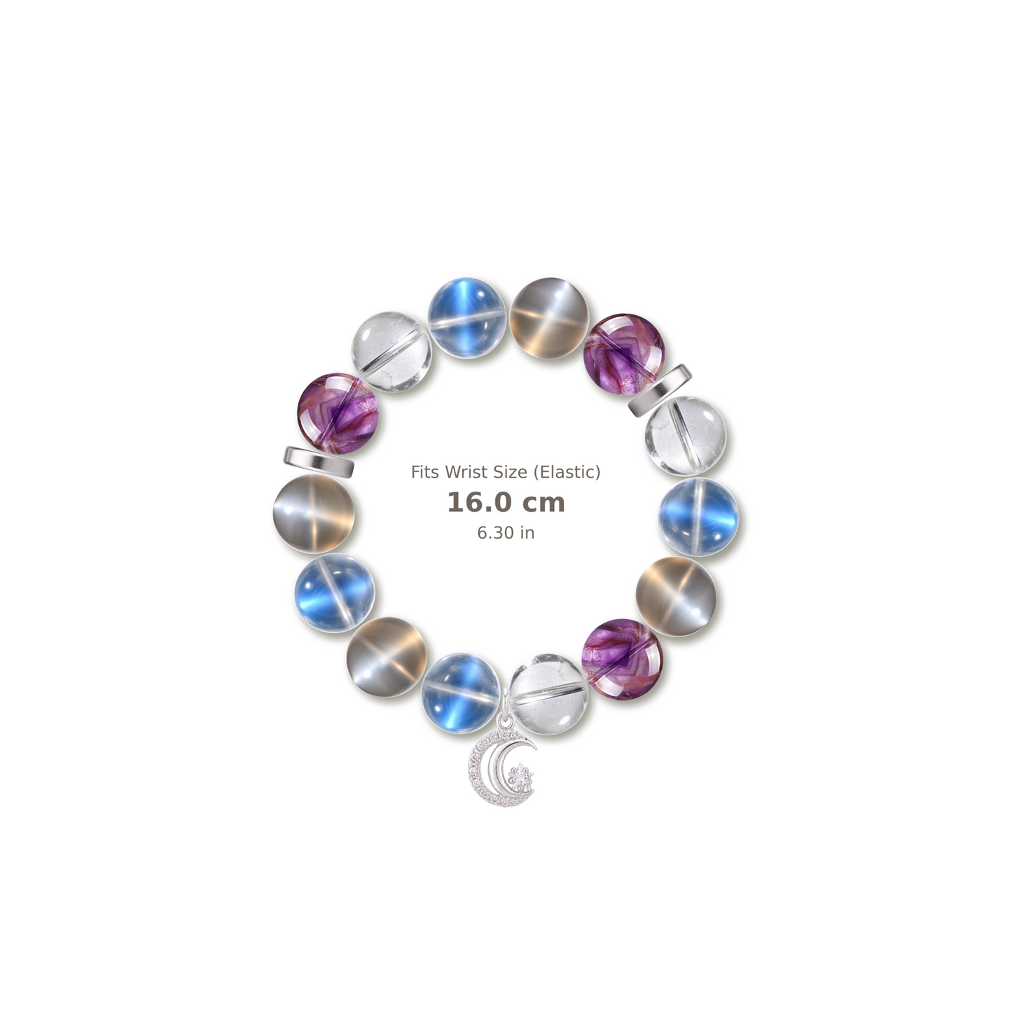 Celestial Night Bracelet mixed crystal bracelet design — alternating beads with evenly spaced accents and reference-style soft shadow
