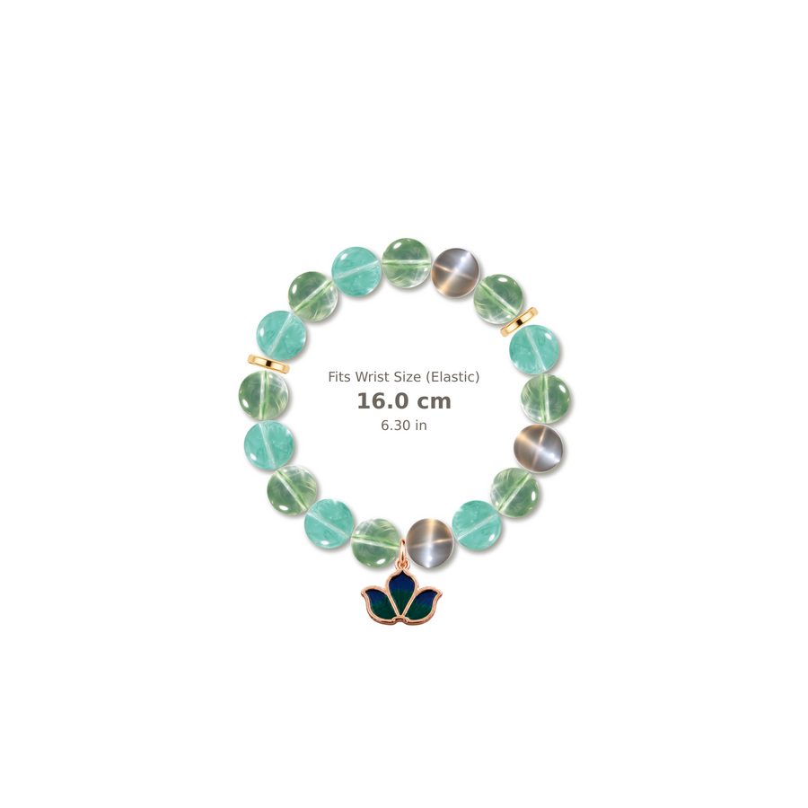 Creative Bloom Bracelet mixed crystal bracelet design — alternating beads with evenly spaced accents and reference-style soft shadow