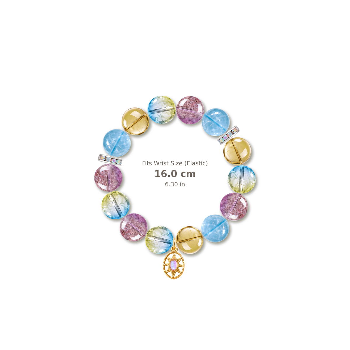 Creative Reset Bracelet mixed crystal bracelet design — alternating beads with evenly spaced accents and reference-style soft shadow