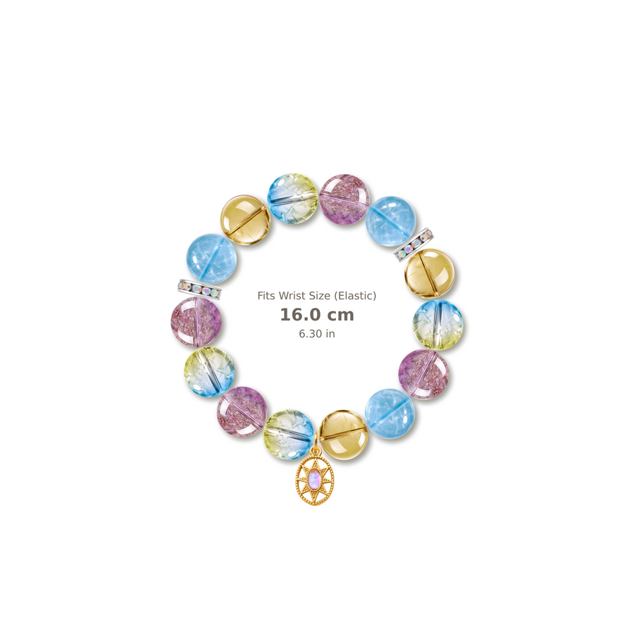 Creative Reset Bracelet mixed crystal bracelet design — alternating beads with evenly spaced accents and reference-style soft shadow