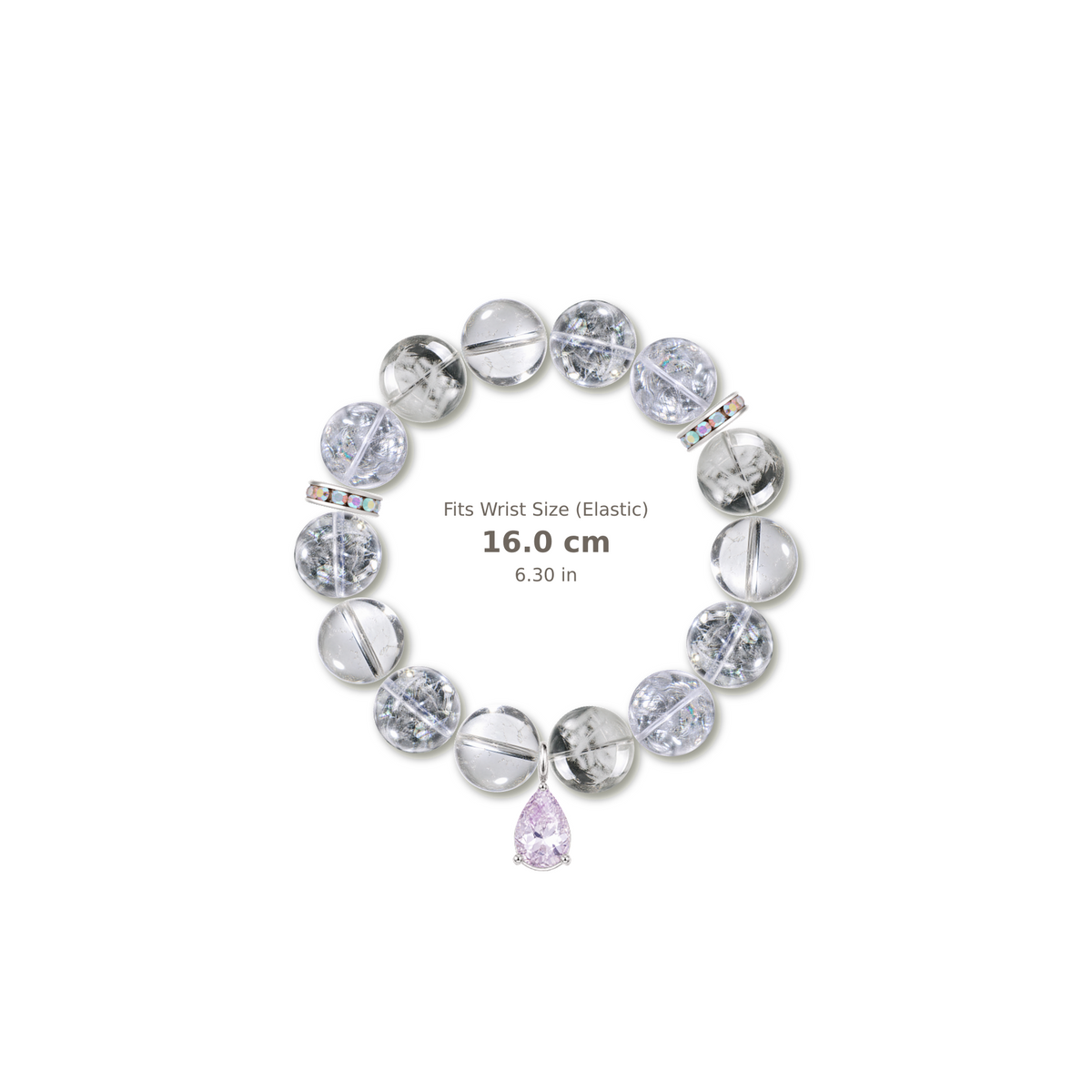 Crystal Snow Bracelet mixed crystal bracelet design — alternating beads with evenly spaced accents and reference-style soft shadow