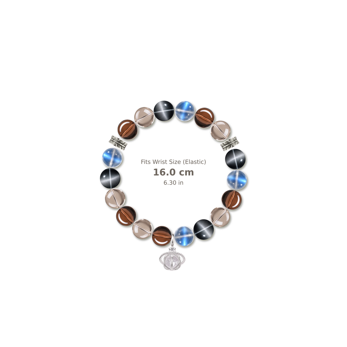 Earth Sky Bracelet mixed crystal bracelet design — alternating beads with evenly spaced accents and reference-style soft shadow