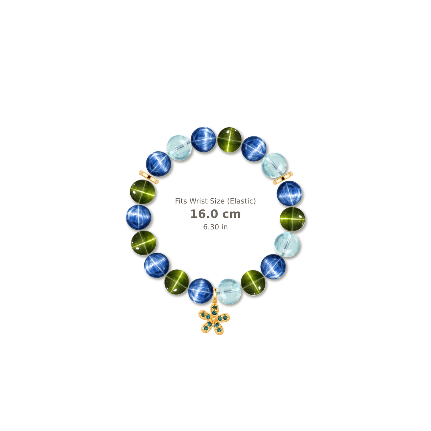 Emerald Rise Bracelet mixed crystal bracelet design — alternating beads with evenly spaced accents and reference-style soft shadow