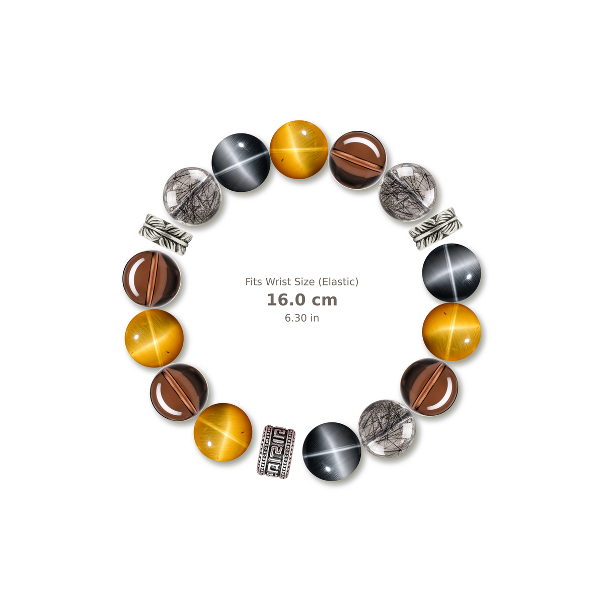 Father's Strength Bracelet mixed crystal bracelet design — alternating beads with evenly spaced accents and reference-style soft shadow