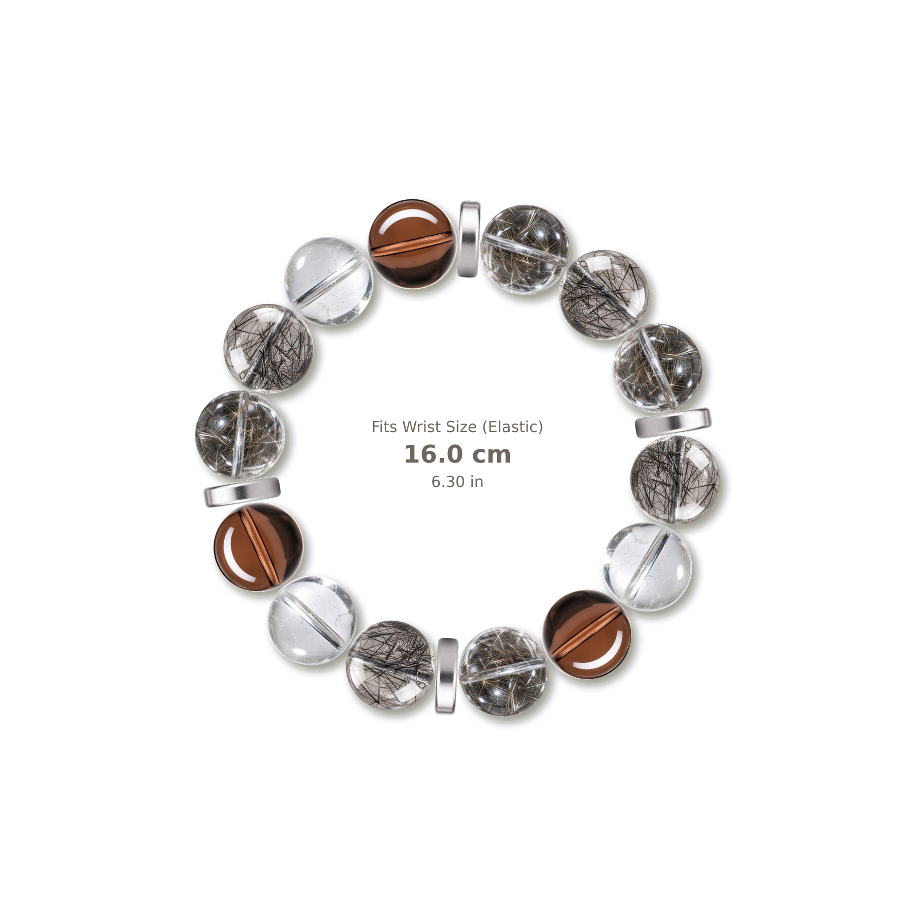 Focus Line Bracelet mixed crystal bracelet design — alternating beads with evenly spaced accents and reference-style soft shadow